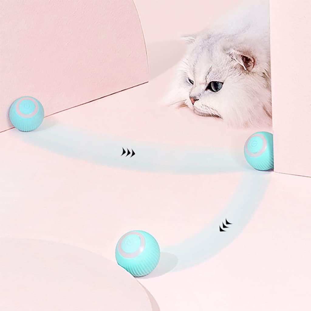 Interactive Cat Toys Rechargeable Rotating Ball with LED