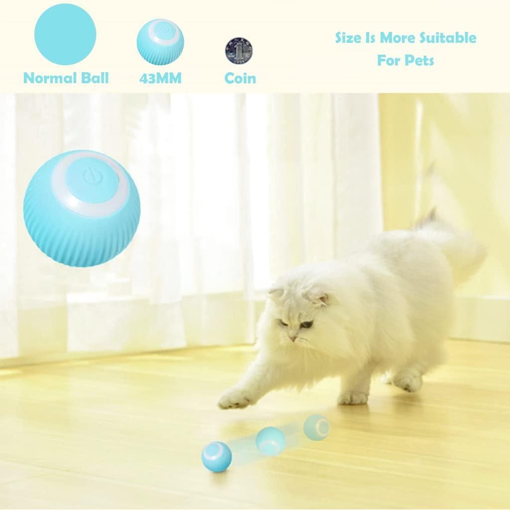 Interactive Cat Toys Rechargeable Rotating Ball with LED